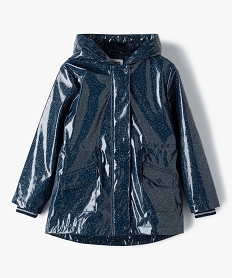 GEMO Imperméable fille pailleté avec doublure douce Bleu