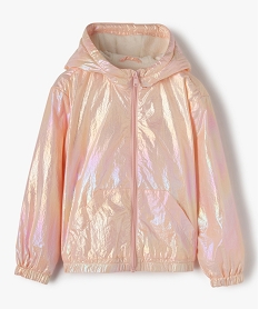 blouson impermeable fille a capuche avec doublure chaude roseC158701_1