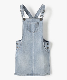 GEMO Robe fille en jean coupe salopette Bleu