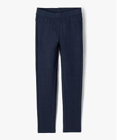 GEMO Leggings uni en coton extensible fille navy