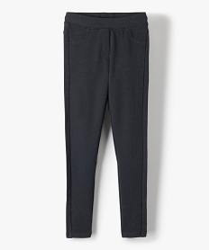 GEMO Leggings uni en coton extensible fille Gris