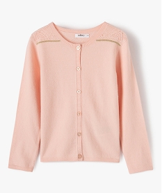 gilet fille a details pailletes et epaules ajourees rose giletsC163201_1