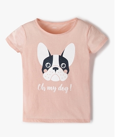 GEMO Tee-shirt fille avec motif pailleté sur l’avant rose standard