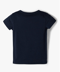 tee-shirt fille avec motif paillete sur l’avant bleuC166801_3