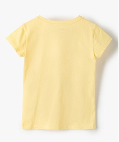 tee-shirt fille a manches courtes avec motifs pailletes jauneC167301_3