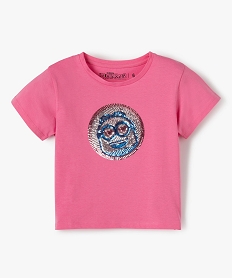 GEMO Tee-shirt fille avec motif en sequins brodés – Les Minions 2 Rose