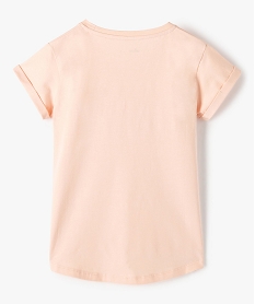 tee-shirt fille a manches courtes avec motif en relief roseC168201_4
