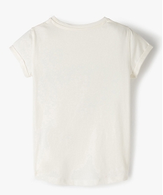 tee-shirt fille a manches courtes avec motif en relief blancC168301_3