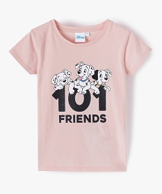 tee-shirt fille a manches courtes avec motif paillete - disney roseC169401_1