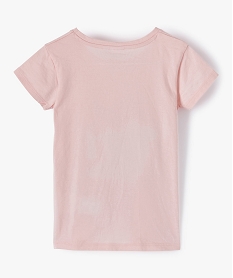 tee-shirt fille a manches courtes avec motif paillete - disney roseC169401_3