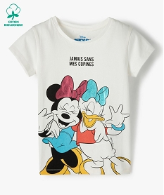 GEMO Tee-shirt fille avec motif XXL pailleté – Disney blanc chine