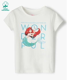 GEMO Tee-shirt fille à manches courtes avec motif pailleté - Disney blanc chine