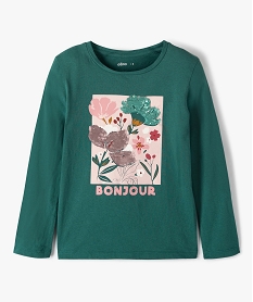 GEMO Tee-shirt fille à manches longues avec sequins réversibles vert standard