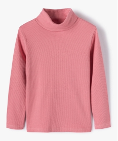 GEMO Tee-shirt fille à manches longues et col roulé rose standard