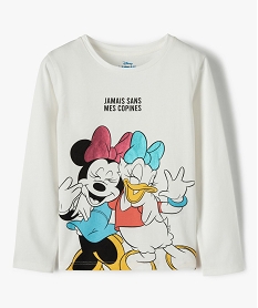 GEMO Tee-shirt fille à manches longues imprimé - Disney Beige