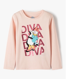 GEMO Tee-shirt fille à manches longues imprimé - Disney Rose