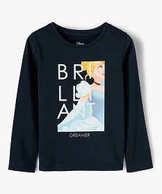 GEMO Tee-shirt fille à manches longues avec motif pailleté - Disney Bleu