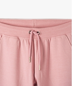 pantalon de jogging fille avec interieur molletonne roseC176301_2