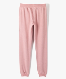 pantalon de jogging avec interieur molletonne fille rose pantalonsC176301_3
