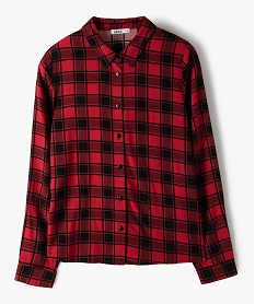GEMO Chemise fille fluide à carreaux rouge standard