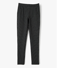 pantalon fille en maille souple et ceinture elastiquee coupe slim noirC181101_1