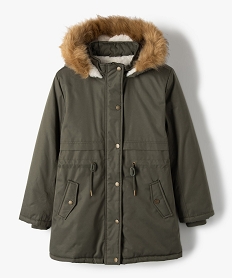 parka fille avec doublure chaude et capuche fantaisie vertC183001_1