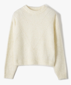GEMO Pull fille ample à grosses mailles Beige