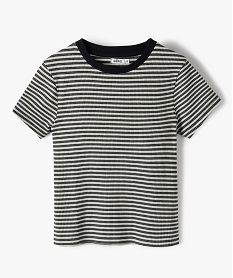 GEMO Tee-shirt fille rayé à manches courtes Imprimé