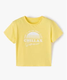 GEMO Tee-shirt fille avec motif sur l’avant jaune vif