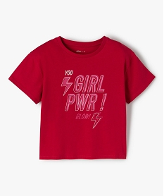 GEMO Tee-shirt fille avec motif sur l’avant rouge standard