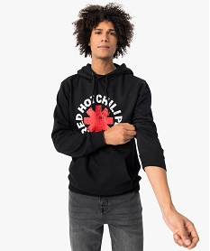 sweat homme a capuche avec motif - red hot chili pepper noirC190001_1