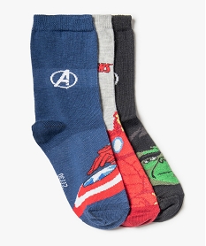 GEMO Chaussettes garçon  à motifs Avengers (lot de 3) - Marvel Bleu