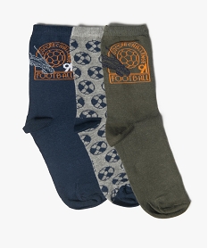 chaussettes garcon a motifs football (lot de 3) vertC191101_1