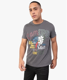 GEMO Tee-shirt homme avec motif multicolore - Camps United Gris