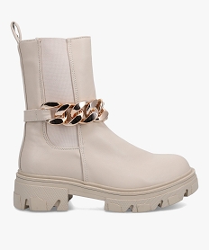 boots femme a semelle crantee et chaine decorative – claudia ghizzani beigeC567101_2