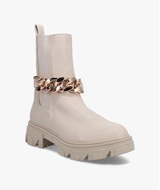 boots femme a semelle crantee et chaine decorative – claudia ghizzani beigeC567101_3