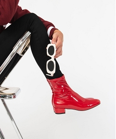 GEMO Boots chaussettes à tige souple femme Rouge