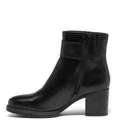 boots femme a talon carre dessus en cuir uni et a zip - pierre cardin d noirC594201_3