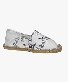 espadrilles blanches avec imprime noir blanc espadrillesC792601_1