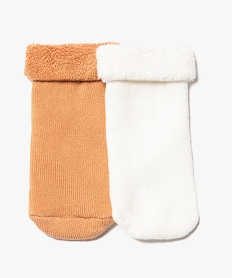 GEMO Chaussettes bébé en maille bouclette (lot de 2) marron standard