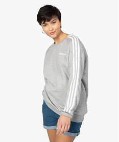 GEMO Sweat femme avec bandes sur les manches - Adidas Gris