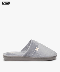 GEMO Chaussons femme forme mules à paillettes - DIM Gris