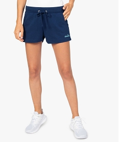 GEMO Short de sport femme en maille extensible - Diadora Bleu