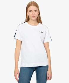 GEMO Tee-shirt femme à manches courtes en coton bio - Diadora Blanc