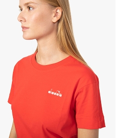 tee-shirt femme a manches courtes en coton bio - diadora rougeF515501_2