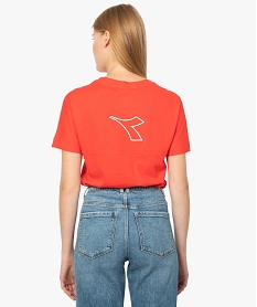 tee-shirt femme a manches courtes en coton bio - diadora rougeF515501_3
