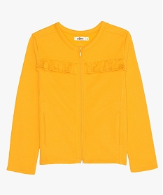 veste fille zippee en jersey bouclette avec volant jaune blousons et vestesF522601_2