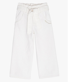 GEMO Pantalon fille coupe large avec ceinture – LuluCastagnette Blanc