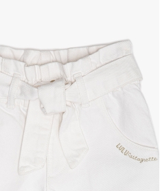 pantalon fille coupe large avec ceinture – lulucastagnette blancF522701_2
