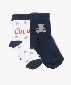 chaussettes bebe a paillettes - lulu castagnette (lot de 2) bleu chaussettesF542701_1